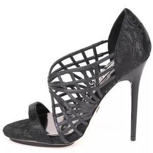 Badgley Mischka sailor heel- dark gray cage